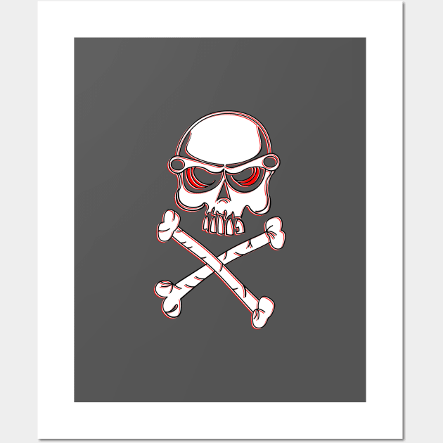 No Passage Skull Crossbones Danger Warning Hazard Bones Risk Wall Art by 4rpixs